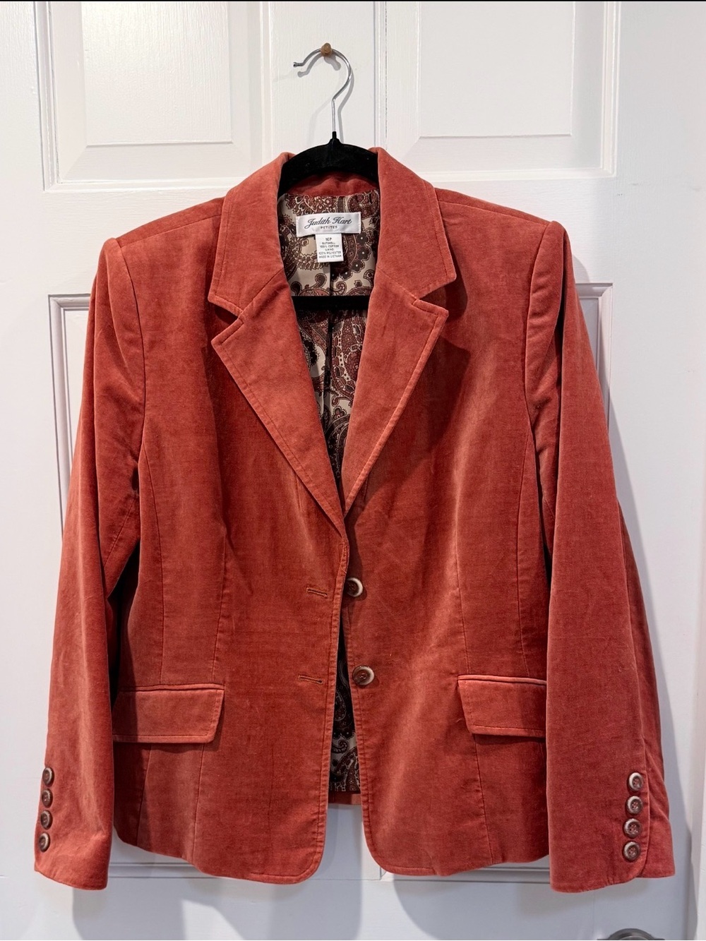 Judith Hart Petites Women's Warm Orange Blazer Size 16P